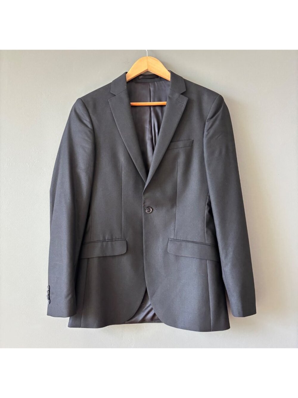 Topman Blazer Men's Slim Fit Single Breasted Suit Jacket Black 36R